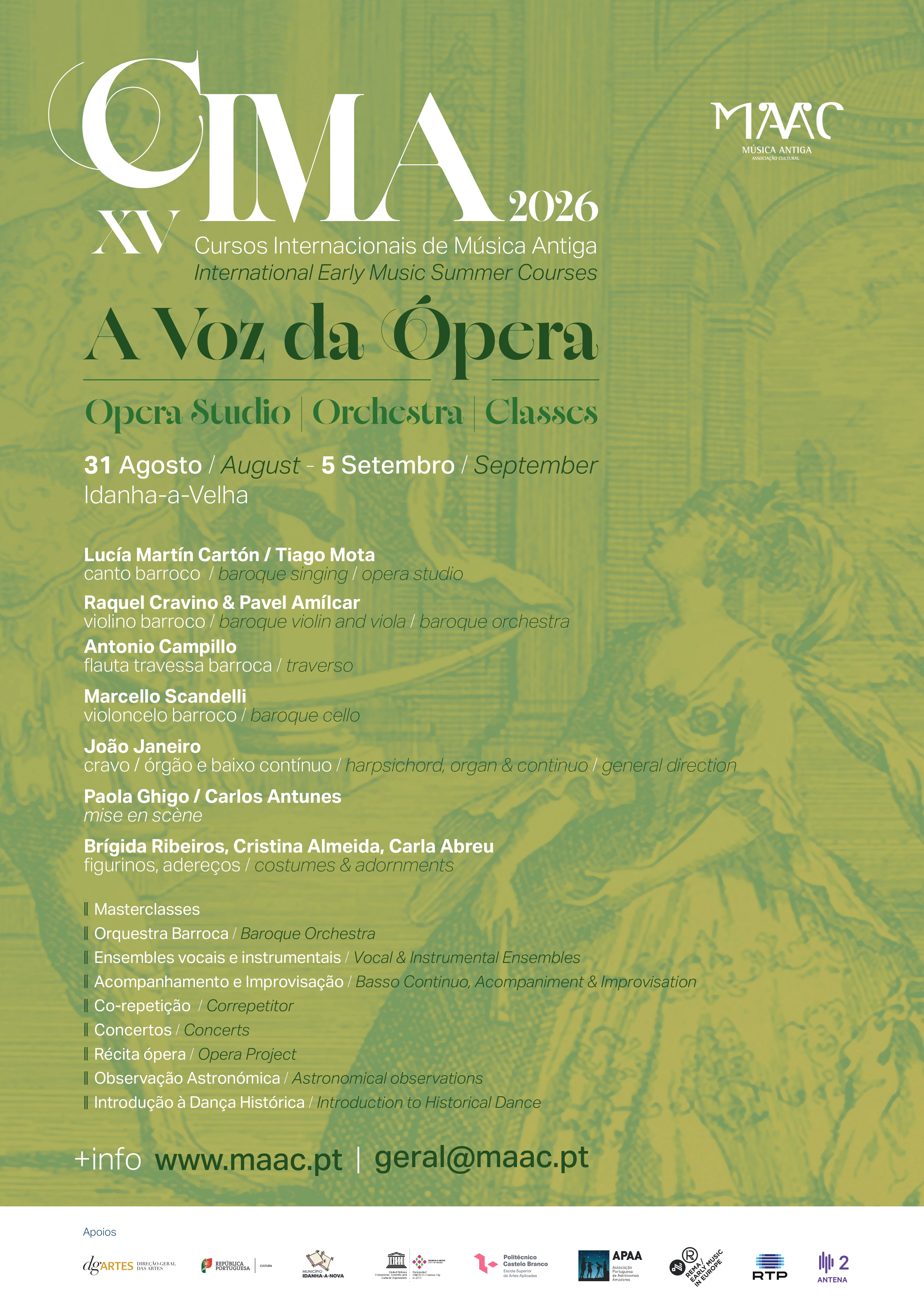 XVI CIMA — Cursos Internacionais de Música Antiga 2026