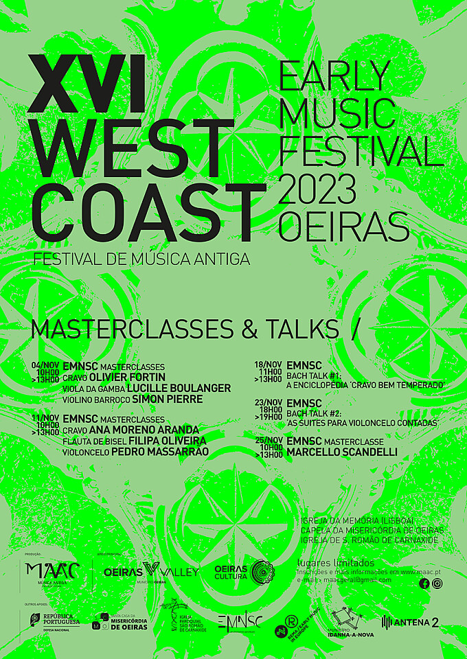 XVI West Coast - Festival de Música Antiga de Oeiras - Masterclasses e palestras